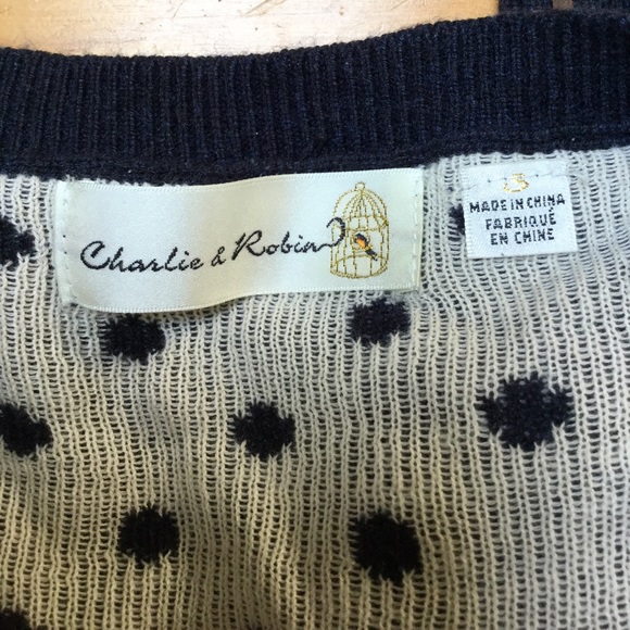 Charlie & Robin Polka Dot Cardigan with Birds - Picture 5 of 11